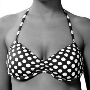 🖤 Kenneth Cole Polka Dot Ruched Halter Bikini Top 🖤​